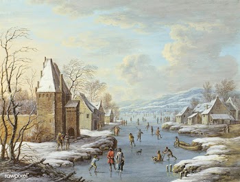 Winter scene painting | Free public domain illustration - 2228650