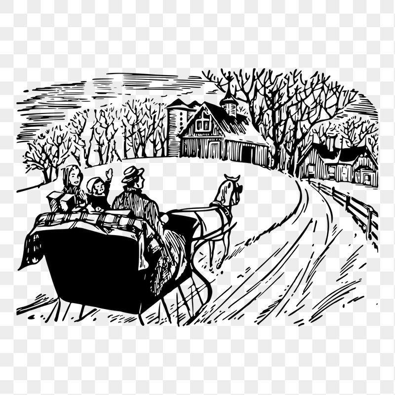 Winter sleigh ride png sticker | Free PNG - rawpixel