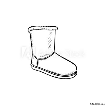 Winter soft boot hand drawn outline doodle icon