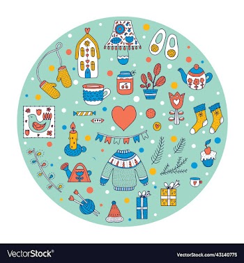 winter tea party scandinavian hygge greeting card