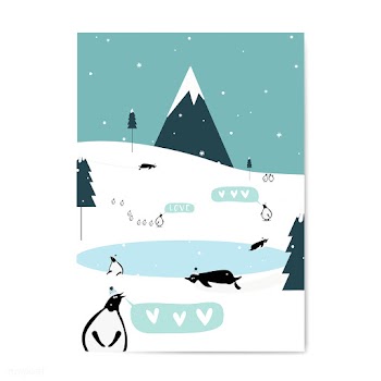 Winter themed postcard design vector | Free stock vector - 518567