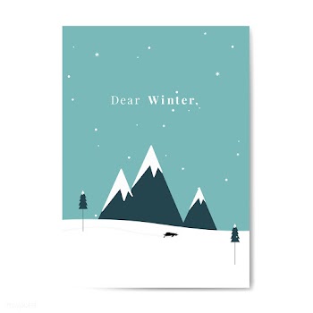 Winter themed postcard design vector | Free stock vector - 518569