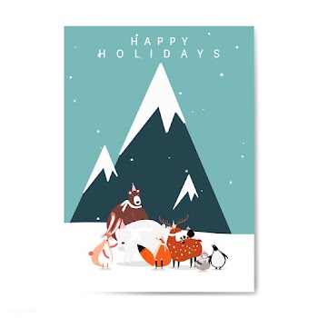 Winter themed postcard design vector | Free stock vector - 518575