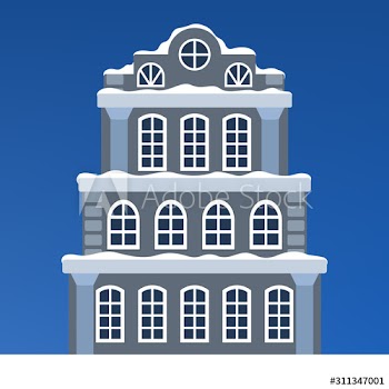 Winter town vector illustration