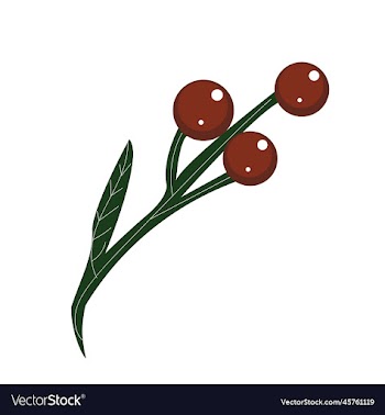 winter twig with red cranberries