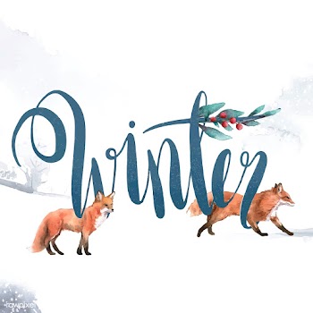 Winter watercolor style typography vector | Free stock vector - 489351