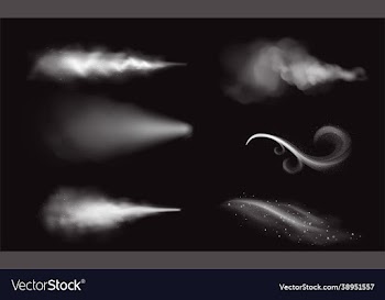 winter weather icons with white smoke and flying