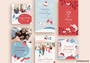Wintry Holiday Greetings Set