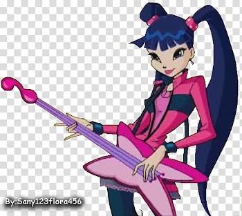 Winx Musa rock star, female anime character transparent background PNG clipart