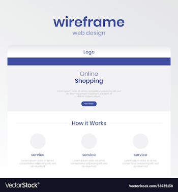 wireframe for online shop template web design