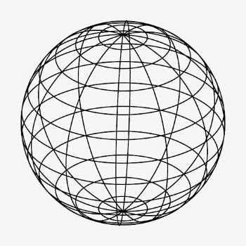 Wireframe globe collage element, geography | Free PSD - rawpixel