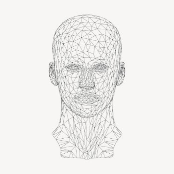 Wireframe head illustration, AI technology. | Free Photo - rawpixel