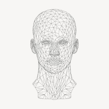 Wireframe head illustration, AI technology | Free PSD - rawpixel