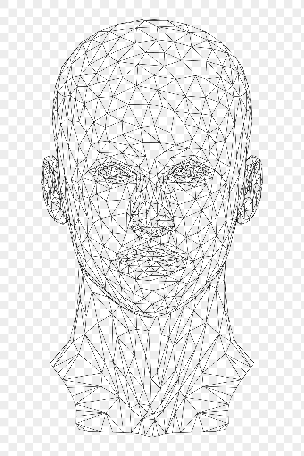 Wireframe head png sticker, transparent | Free PNG - rawpixel
