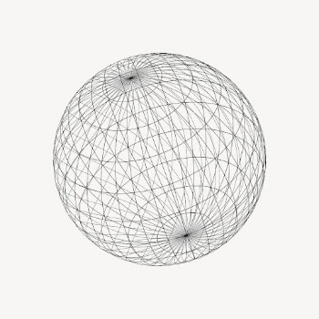 Wireframe sphere, geometric illustration. Free | Free Photo - rawpixel
