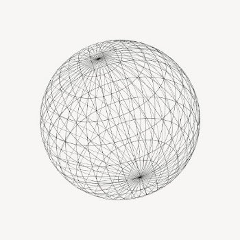 Wireframe sphere, geometric illustration psd. | Free PSD - rawpixel