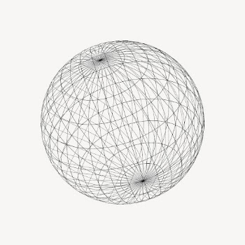 Wireframe sphere, geometric illustration vector. | Free Vector - rawpixel