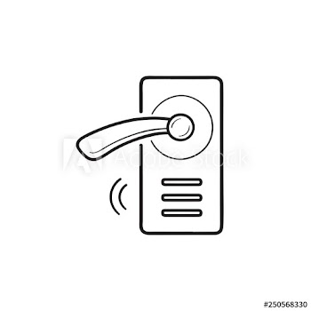 Wireless door lock hand drawn outline doodle icon