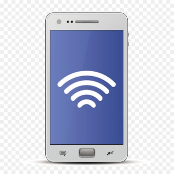 Wireless Wi-Fi Smartphone Icon - Vector white Smartphone 