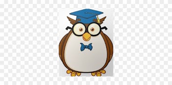 Wise Owl Teacher Cartoon Character With Glasses And - Teacher Owl