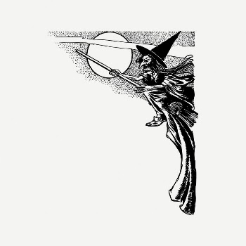 Witch border collage element, fairy | Free PSD Illustration - rawpixel