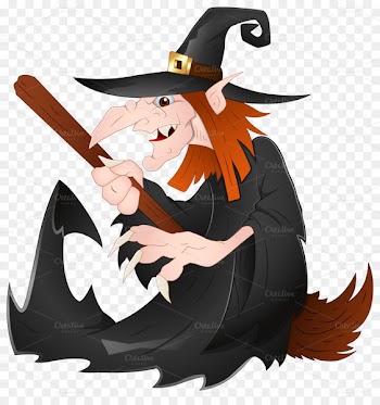 witch Broom Cartoon - witch vector 