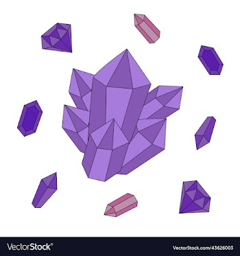 witch crystals purple crystals and small around