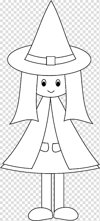 Witch Drawing Coloring book Halloween, cat broom coloring pages transparent background PNG clipart