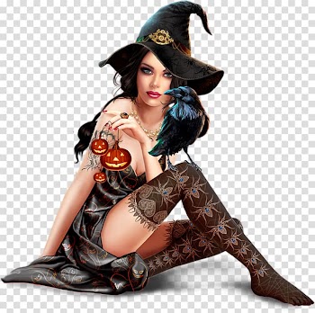 Witch Halloween Model Fashion , witch transparent background PNG clipart