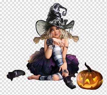 Witch Halloween Woman Pumpkin, witch transparent background PNG clipart