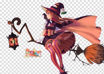 Witch Hallows&#, Render, female character illustration transparent background PNG clipart