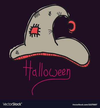 Witch hat isolated on background halloween vector image