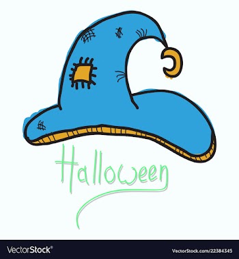 Witch hat isolated on background halloween vector image
