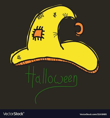 Witch hat isolated on background halloween vector image