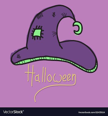 Witch hat isolated on background halloween vector image