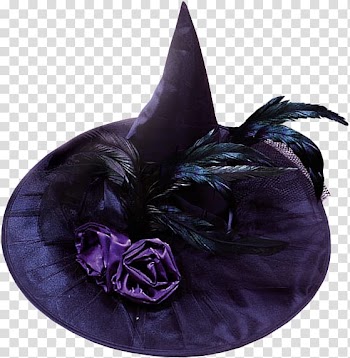Witch hat Purple Feather Costume, purple transparent background PNG clipart