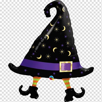 Witch hat Witch hat Toy balloon Halloween, Hat transparent background PNG clipart