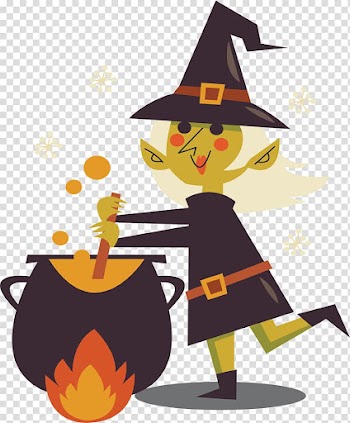 Witch Potion , The witch who boils potions transparent background PNG clipart