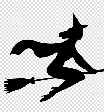 Witch silhouette transparent background PNG clipart