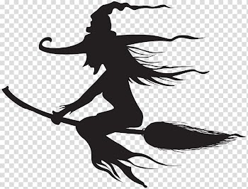 Witch silhouette, Witchcraft Halloween Silhouette , Halloween Witch Silhouette transparent background PNG clipart