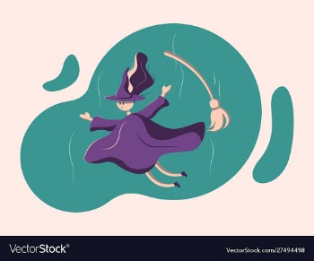 Witch with a broom vector image