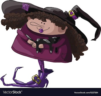 Witch with a cat vector image