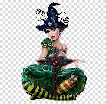 Witch Woman Jolie Sorcière Costume Halloween, woman 3d transparent background PNG clipart