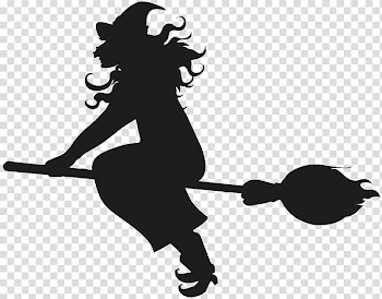 Witchcraft , Flying Witch Silhouette transparent background PNG clipart