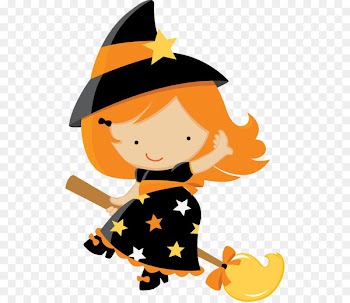 Witchcraft Halloween Clip art - Hand-painted little witch 