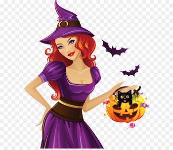 Witchcraft Halloween Clip art - Purple Witch PNG Clipart 