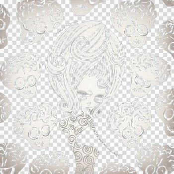 Witchcraft Illustration, Little witch with a skull background transparent background PNG clipart