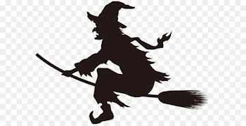 Witchcraft Scalable Vector Graphics Halloween - Halloween Witch on Broom Silhouette PNG Clip Art Image 