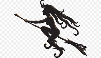 Witchcraft Silhouette Clip art - Flying Witch Halloween Vector 