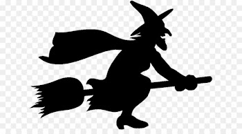 Witchcraft Silhouette Clip art - Flying Witch Silhouette 